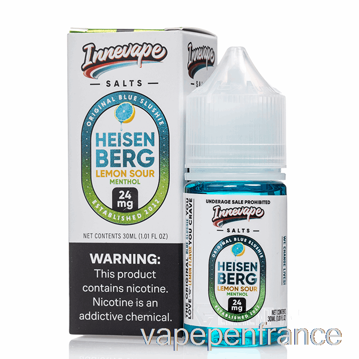 Heisenberg Citron Aigre Menthol - Sels Innevape - 30 Ml 24 Mg Stylo Vape